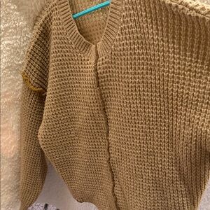 Elegant Tan Knit Cardigan
